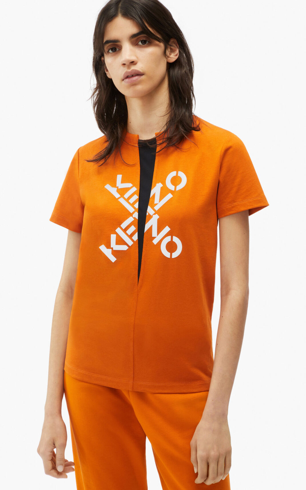 Kenzo Big X Sport Camisetas Mujer Naranjas Oscuro | 9528014-JN